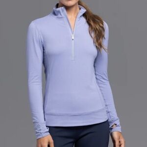 Greyson Scarlett Halley Melange Quarter-Zip Long Sleeve Top Size Small